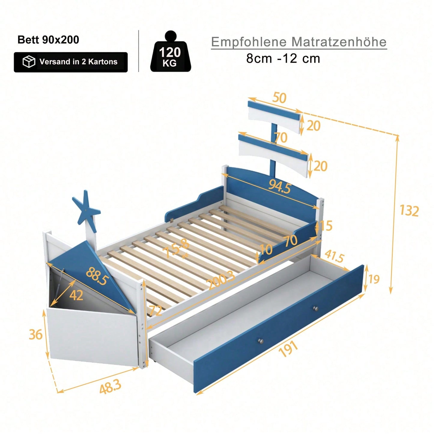 Camas, cabeceros y pies de cama para niños