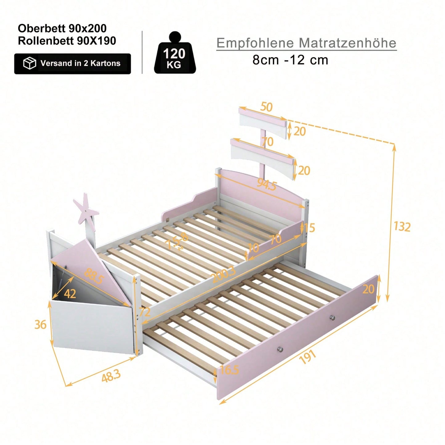 Camas, cabeceros y pies de cama para niños