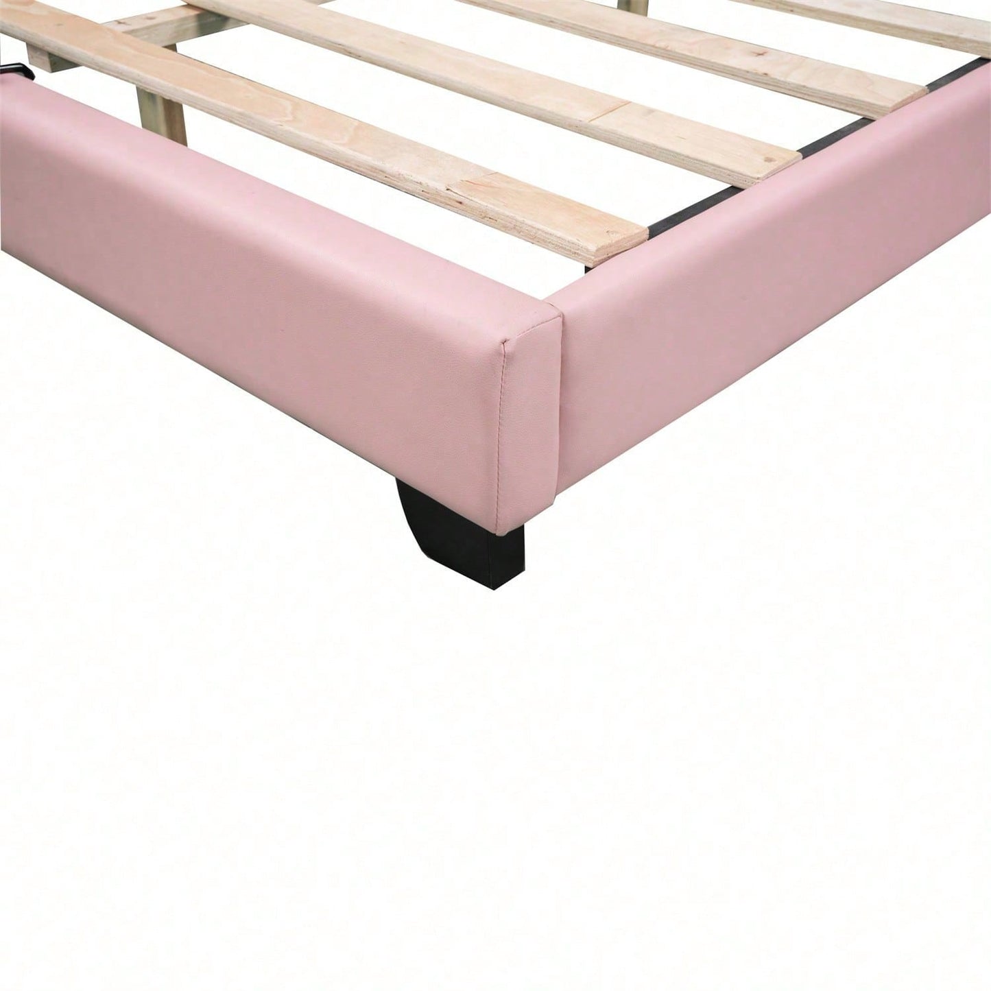 Kinderbett Polsterbett 140*200cm mit Lattenrosten und Rückenlehne, Mädchenbett mit Kronenformung, rosa(Matratze nicht enthaltet)