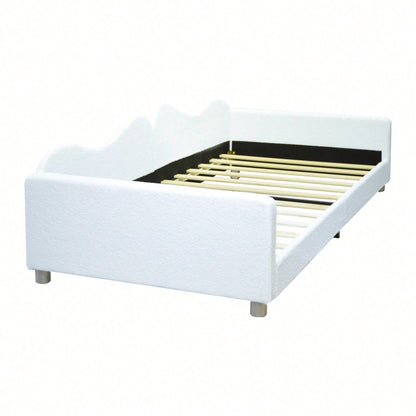 Kinderbett Polsterbett 90*200cm, Schlafsofa Bettgestell Teddystoff Multifunktionales weiches Bett mit Rückenlehne und Armlehnen Jugendbett Gästebett rosa