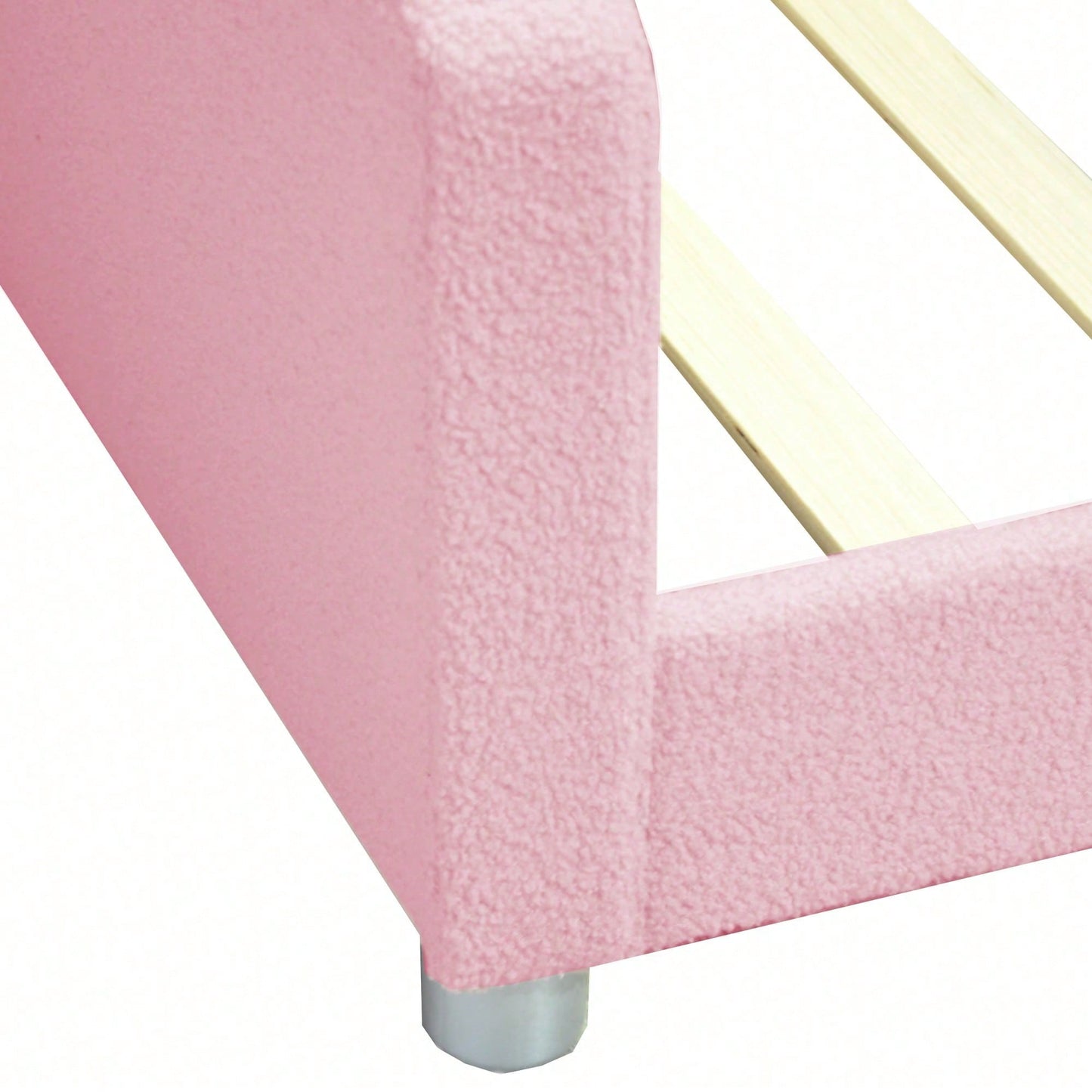 Kinderbett Polsterbett 90*200cm, Schlafsofa Bettgestell Teddystoff Multifunktionales weiches Bett mit Rückenlehne und Armlehnen Jugendbett Gästebett rosa