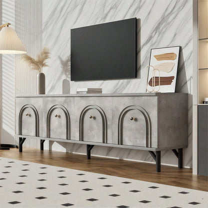 Modernes 4-türiges TV-Board – Weiß, 160 cm – Stilvolles Design, Soft-Close-Scharniere – Perfekt für Wohnzimmer und Entertainment-Bereich