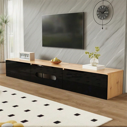 TV-Schrank, 180 cm, Hochglanzoberfläche, mit 16-Farben-LED-Beleuchtung, wandmontierbar