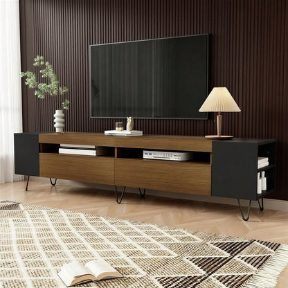 Moderner TV-Schrank, Weiß und Holzoptik – Länge 180 cm
