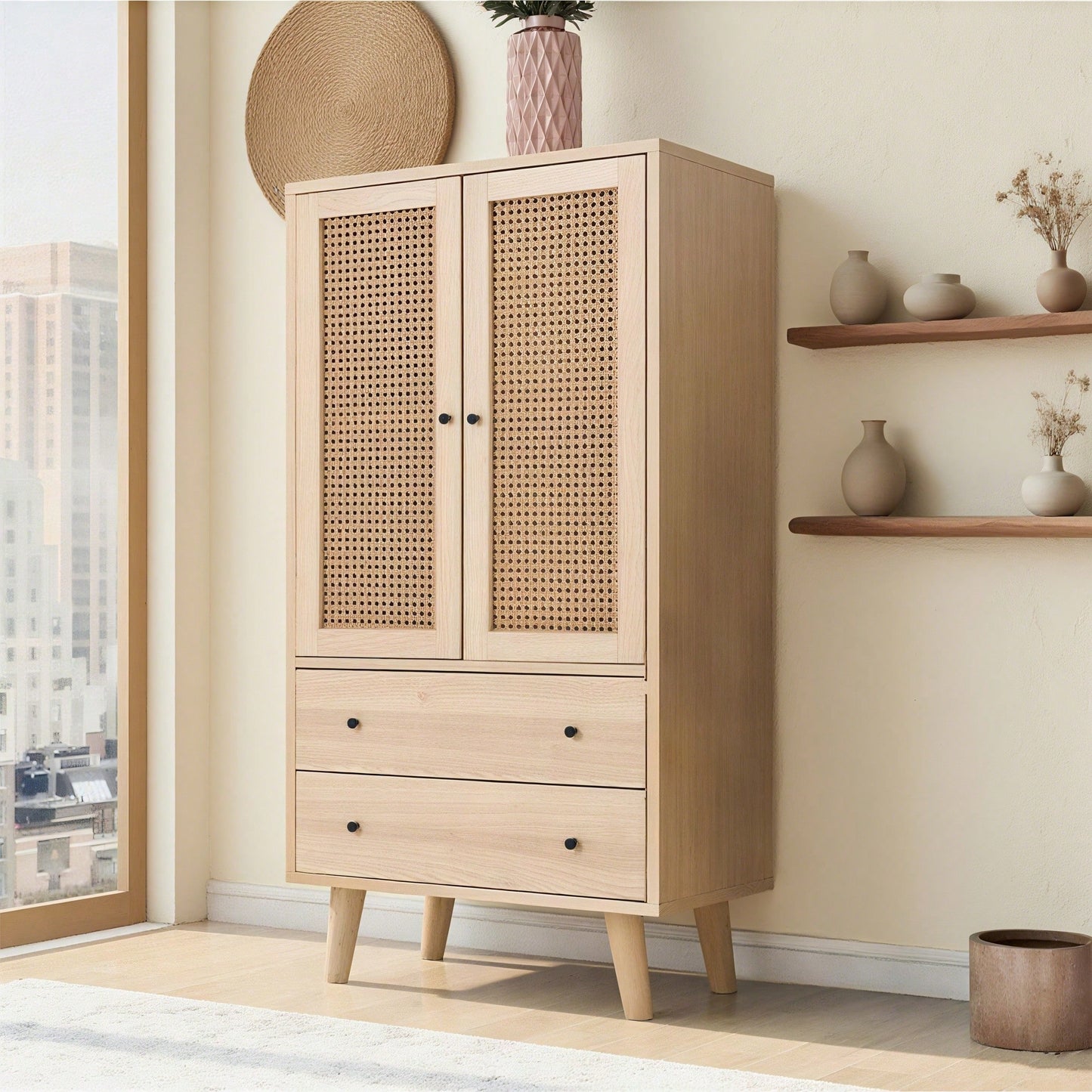 Esszimmer Wohnzimmer Sideboard Kommode Stehschrank Aufbewahrung Sideboard TV-Tisch mit Türen und Schubladen Sideboard mit großem Stauraum Breite 60 cm