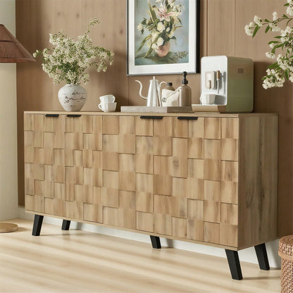 Moderner Sideboard mit 4 Türen, 160,5 x 35,5 x 78 cm – Praktisches Design für Wohnzimmer, Schlafzimmer und Esszimmer