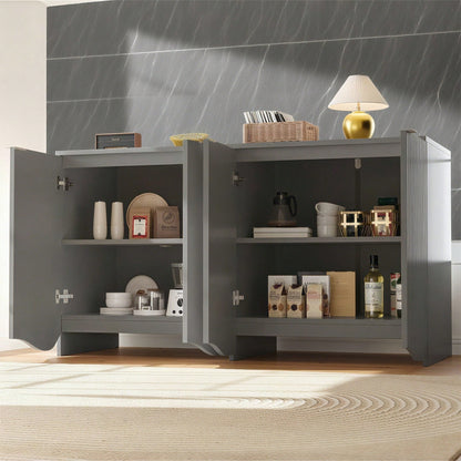 Sideboard(140*40*85cm), buffetschrank, cabinets, Esszimmer Wohnzimmer Aufbewahrungsschränke, Gemusterte Schränke, Freistehende Schränke, Küchenmöbel,Wellenmuster-Design, Blau