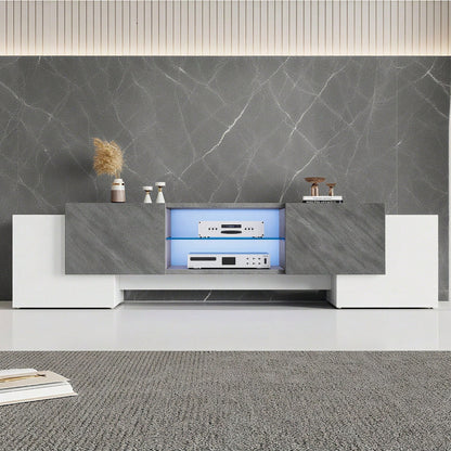 180 * 40 * 46.5cm einfacher weißer und grauer TV-Schrank, Lowboard TV Schrank geeignet für Wohnzimmer-TV-Schränke mit 60/65/70-Zoll-Fernsehern