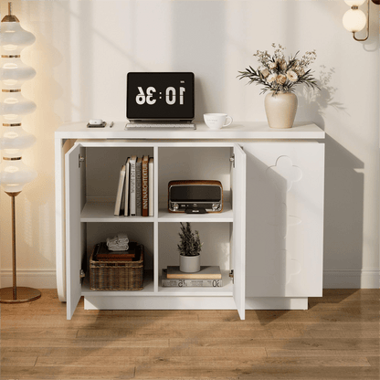 Schreibtisch, drehbarer L-förmiger Eck-Computertisch, Bürotisch, Frisiertisch, weiß 110 cm