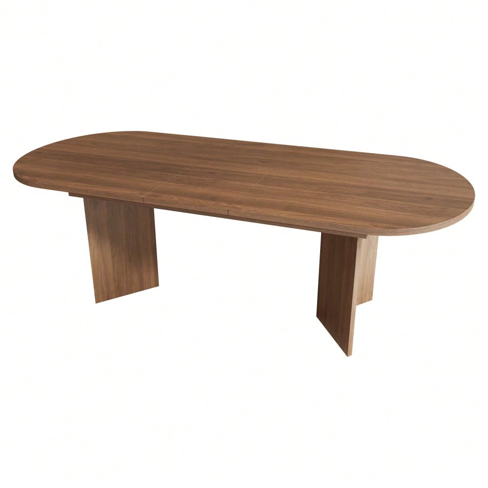 Ausziehbarer Esstisch 160/200 * 90 cm, geeignet für 4–6 Personen, Esstisch mit abgerundeten Ecken, verdickte Tischplatte, ausziehbarer Esstisch im einfachen Stil, Nussbaum