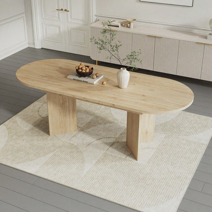 Ausziehbarer Esstisch 120/160 * 80 cm, geeignet für 4–6 Personen, Esstisch mit abgerundeten Ecken, verdickte Tischplatte, ausziehbarer Esstisch im einfachen Stil, Eichenfarbe