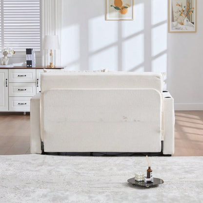Multifunktionales Stoffsofa Klappbares Ausziehsofa Kleines Wohnzimmersofa mit zwei Funktionen Abnehmbar und waschbar Mit Aufbewahrungstasche Mit USB-Ladefunktion Mit Becherhalter