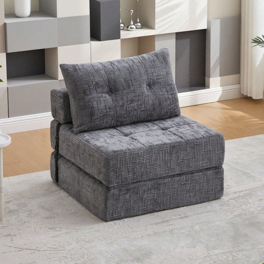 Klappbares Schlafsofa, Schlafsofa mit Kissen, faltbare Matratze mit Rückenlehne, tragbares Klappsofa, bequemes Bodensofa für Wohnzimmer und Schlafzimmer
