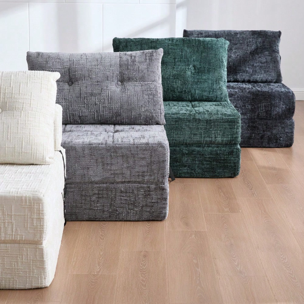 Klappbares Schlafsofa, Schlafsofa mit Kissen, faltbare Matratze mit Rückenlehne, tragbares Klappsofa, bequemes Bodensofa für Wohnzimmer und Schlafzimmer