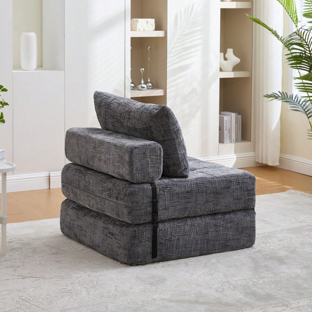 Klappbares Schlafsofa, Schlafsofa mit Kissen, faltbare Matratze mit Rückenlehne, tragbares Klappsofa, bequemes Bodensofa für Wohnzimmer und Schlafzimmer