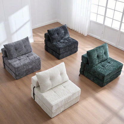 Klappbares Schlafsofa, Schlafsofa mit Kissen, faltbare Matratze mit Rückenlehne, tragbares Klappsofa, bequemes Bodensofa für Wohnzimmer und Schlafzimmer