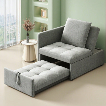 Polsterbett Schlafsofa 3 in 1 Multifunktions-Schlafsofa, Leinenstoffsofa mit verstellbarer Rückenlehne, Liegesofa für kleine Räume