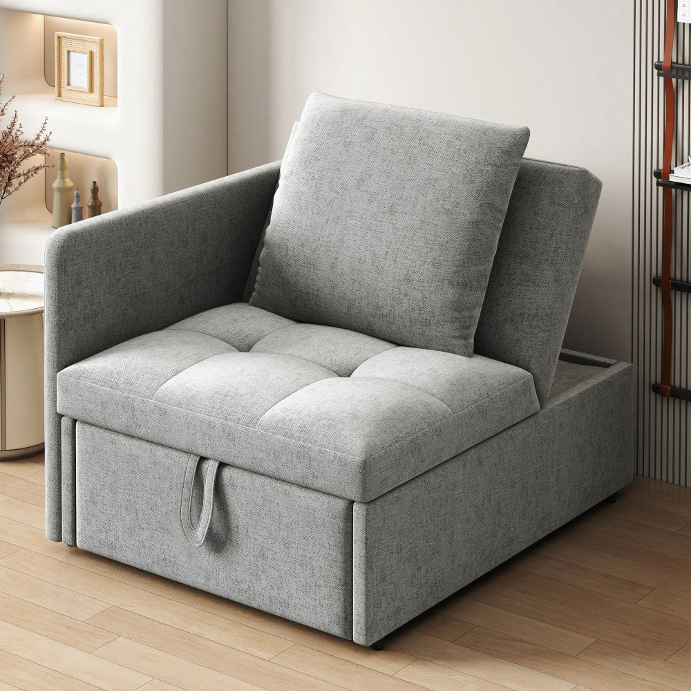 Polsterbett Schlafsofa 3 in 1 Multifunktions-Schlafsofa, Leinenstoffsofa mit verstellbarer Rückenlehne, Liegesofa für kleine Räume