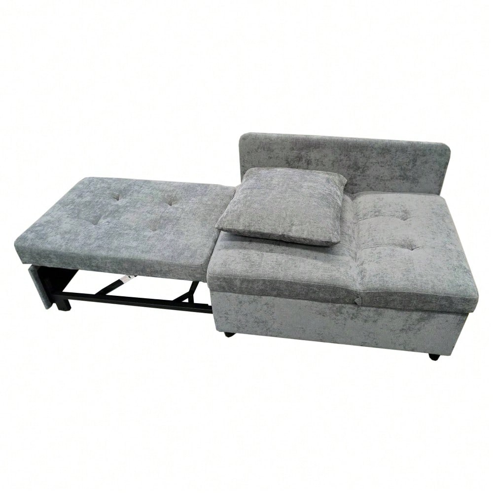 Polsterbett Schlafsofa 3 in 1 Multifunktions-Schlafsofa, Leinenstoffsofa mit verstellbarer Rückenlehne, Liegesofa für kleine Räume