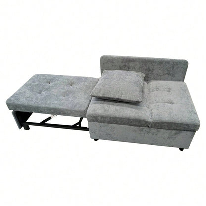 Polsterbett Schlafsofa 3 in 1 Multifunktions-Schlafsofa, Leinenstoffsofa mit verstellbarer Rückenlehne, Liegesofa für kleine Räume