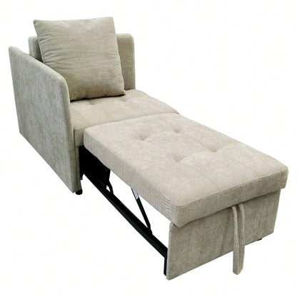 Polsterbett Schlafsofa 3 in 1 Multifunktions-Schlafsofa, Leinenstoffsofa mit verstellbarer Rückenlehne, Liegesofa für kleine Räume