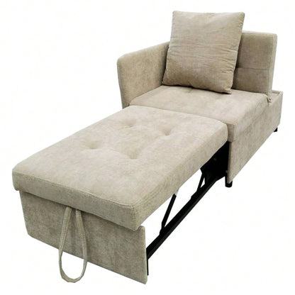 Polsterbett Schlafsofa 3 in 1 Multifunktions-Schlafsofa, Leinenstoffsofa mit verstellbarer Rückenlehne, Liegesofa für kleine Räume