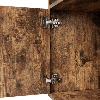 80x30x173cmBücherregal, Beine aus Massivholz, mehrere Ablagefächer, Doppeltüren, LED-Farbwechsel-Ambientelicht, Fernbedienung, einfache Form,braun