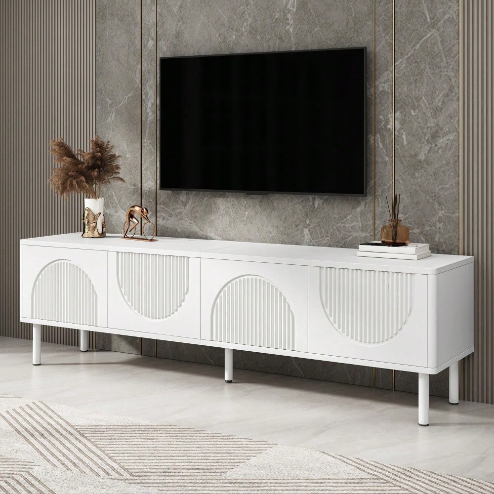 Modernes TV-Lowboard 180cm mit Stauraum, matte Oberfläche & Kabelmanagement – minimalistisches Design für Wohnzimmer, Schlafzimmer oder Flur