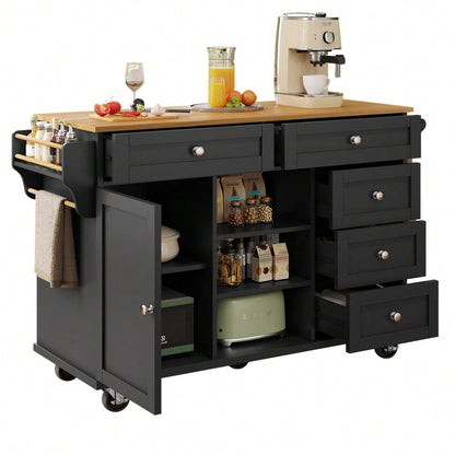Speisewagen (134 x 46 x 92 cm), Schubladen-Aufbewahrungsschrank-Kombination, mobiles und festes Dual-Use-Design, geeignet für Heimküchen(previous sku:N620P19313031S)