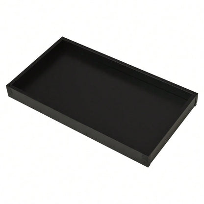 90 * 45 * 35.5 cm Couchtisch mit Tablett, Hochglanz-Couchtisch fürs Wohnzimmer, Sofatisch mit 2 Schubladen, tragender Beistelltisch aus gehärtetem Glas, kaffeetisch mit LED-Licht, Schwarz