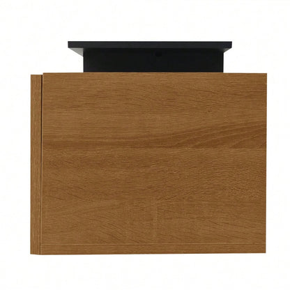 Modernes TV-Schrank-Design: stilvoll und elegant, praktischer Stauraum, schwarz, Holzoptik, Glasböden, LED-Beleuchtung