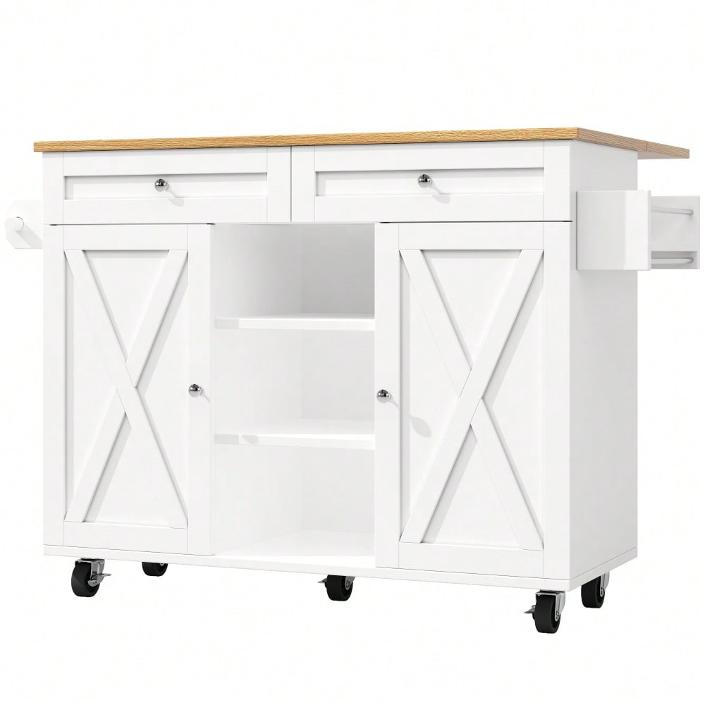 Moderne Kücheninsel, Küchenschrank, buffetschrank, Speisewagen mit Holzmaserung, Multifunktionale Esstisch mit Speicherraum, Speisewagen mit Snackregalen, weiß
