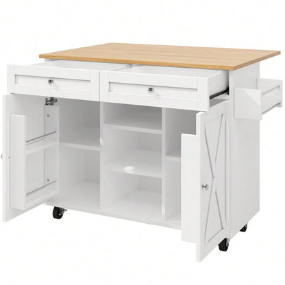 Moderne Kücheninsel, Küchenschrank, buffetschrank, Speisewagen mit Holzmaserung, Multifunktionale Esstisch mit Speicherraum, Speisewagen mit Snackregalen, weiß