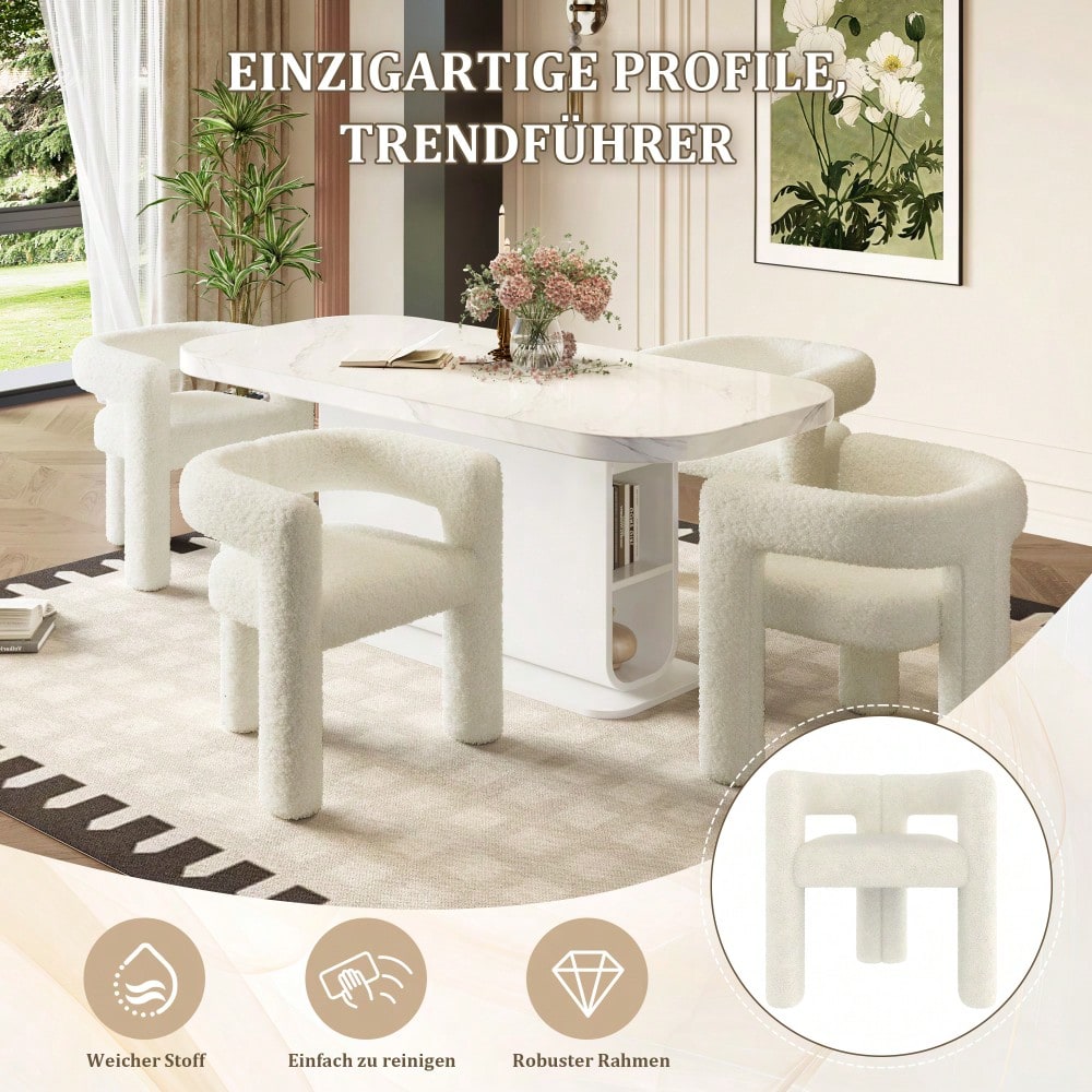 Ergonomischer Sessel mit Premium Teddy Flor, Einzigartiges Design, maximaler Komfort & vielseitig einsetzbar Moderner Allrounder-Sessel Robust, stylisch & blitzschnell montiert