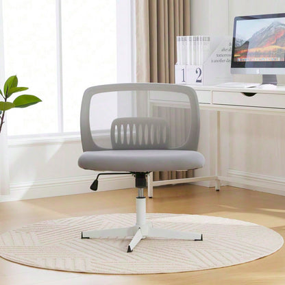 Armlose Bürostühle, Lesesessel mit breiten Polstern, Wohnstühle zum Sitzen mit gekreuzten Beinen, Wippfunktion, höhenverstellbar, 360° drehbar