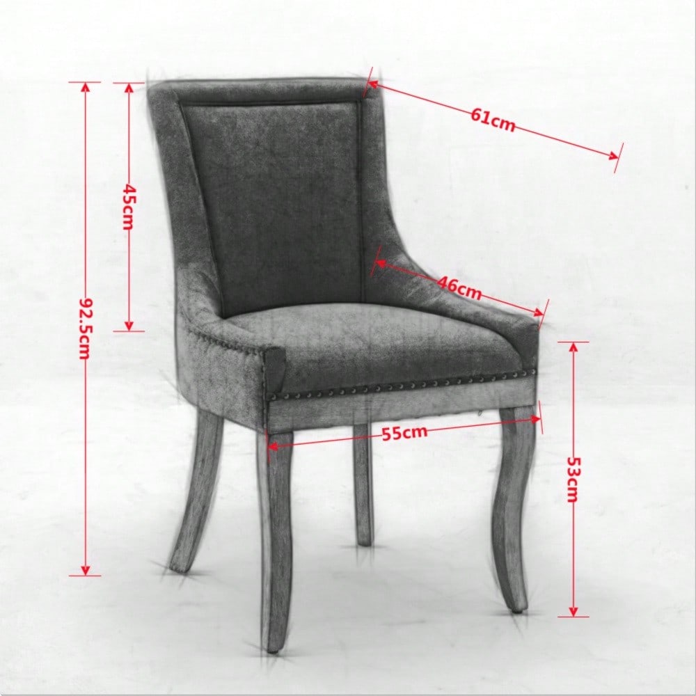 A&A Furniture,Ultra Side Dining Chair,Thickened fabric chairs with neutrally toned solid wood legs,Bronze nail head,Set of 2,Beige,DE1807BG