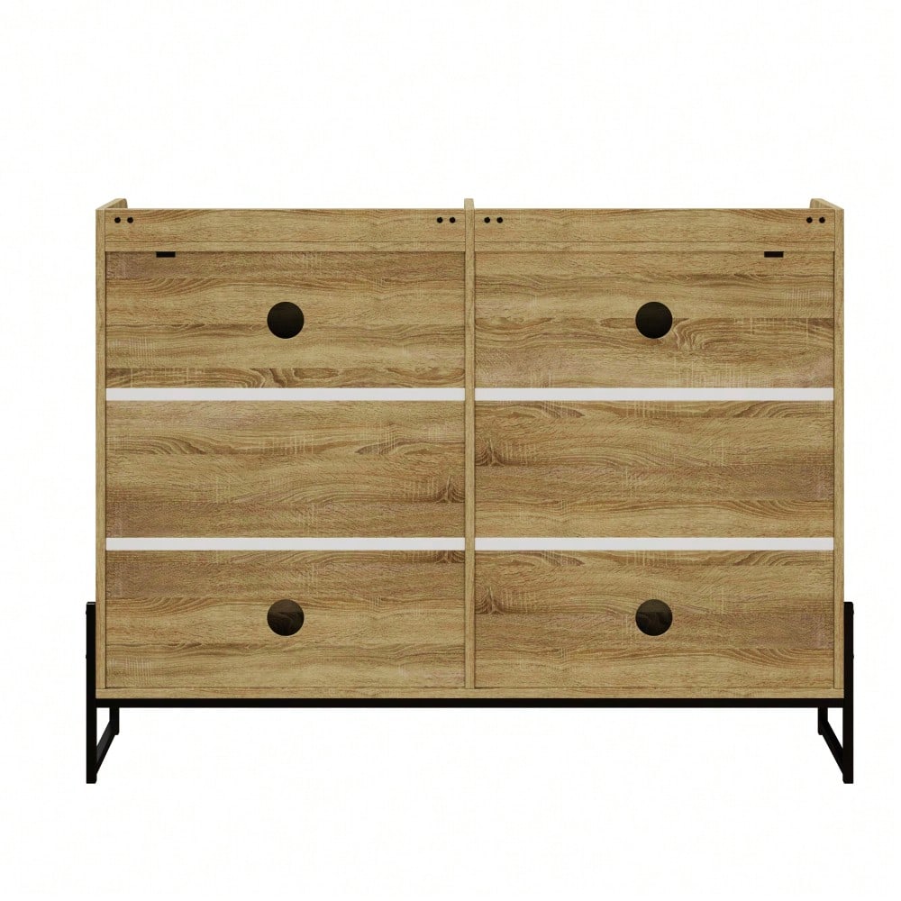 Schuhschrank mit 4 Klappen, einstellbarer Schuhregal, schmaler, Schuhschrank schmal, Schuhregal Schuhkipper, Diele Flur.