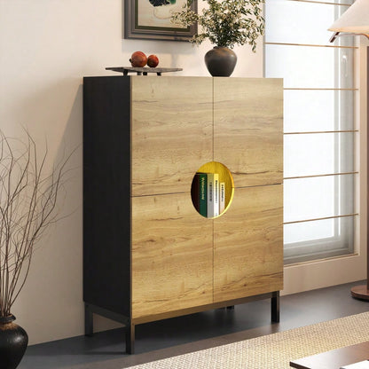 Schuhschrank und Vitrine 2 in 1 mit verstellbaren Einlegeböden, Massivholzbeinen, Eingangsmöbel 90*40*120cm Schuhschrank 40 cm breit, großer Stauraum｜Ideal für große Schuhgrößen
