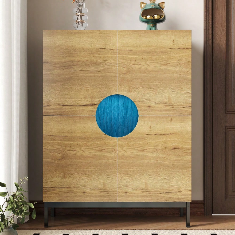 Schuhschrank und Vitrine 2 in 1 mit verstellbaren Einlegeböden, Massivholzbeinen, Eingangsmöbel 90*40*120cm Schuhschrank 40 cm breit, großer Stauraum｜Ideal für große Schuhgrößen