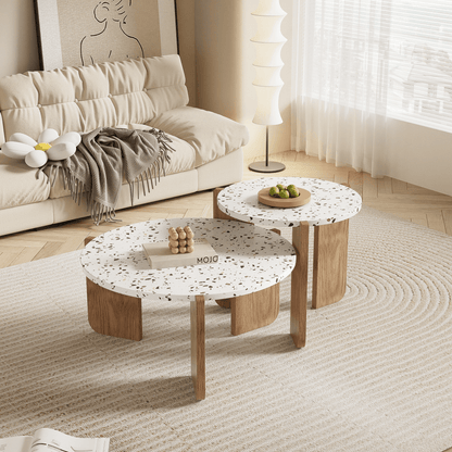 Moderner zusammensetzbarer Couchtisch, Beistelltisch, Couchtisch-Set für Wohnzimmer,
Sofa-Beistelltisch und Balkon, 2er-Set