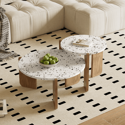Moderner zusammensetzbarer Couchtisch, Beistelltisch, Couchtisch-Set für Wohnzimmer,
Sofa-Beistelltisch und Balkon, 2er-Set