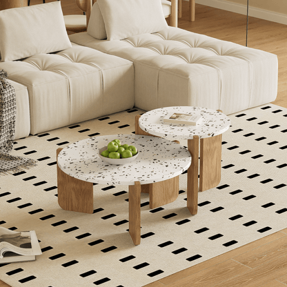 Moderner zusammensetzbarer Couchtisch, Beistelltisch, Couchtisch-Set für Wohnzimmer,
Sofa-Beistelltisch und Balkon, 2er-Set