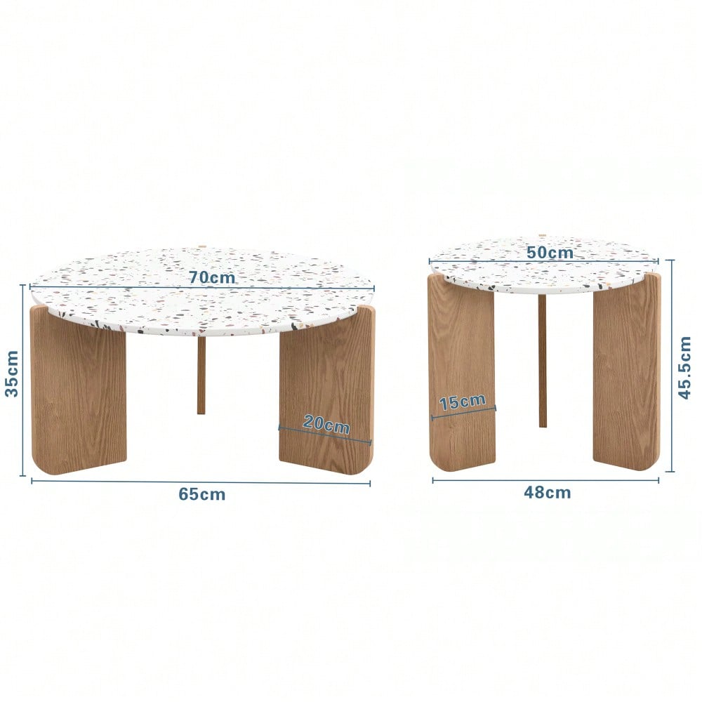 Moderner zusammensetzbarer Couchtisch, Beistelltisch, Couchtisch-Set für Wohnzimmer,
Sofa-Beistelltisch und Balkon, 2er-Set