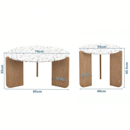 Moderner zusammensetzbarer Couchtisch, Beistelltisch, Couchtisch-Set für Wohnzimmer,
Sofa-Beistelltisch und Balkon, 2er-Set