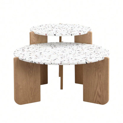 Moderner zusammensetzbarer Couchtisch, Beistelltisch, Couchtisch-Set für Wohnzimmer,
Sofa-Beistelltisch und Balkon, 2er-Set