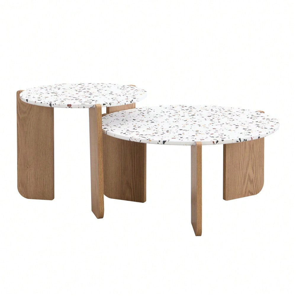 Moderner zusammensetzbarer Couchtisch, Beistelltisch, Couchtisch-Set für Wohnzimmer,
Sofa-Beistelltisch und Balkon, 2er-Set