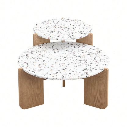 Moderner zusammensetzbarer Couchtisch, Beistelltisch, Couchtisch-Set für Wohnzimmer,
Sofa-Beistelltisch und Balkon, 2er-Set