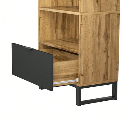 Garderobenschrank-1St, 1 Schubkästen, Ein Fach mit verstellbaren Einlegeböden,mit Kleiderstange