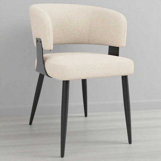 Hochwertiger Flanell (2 Stück) Esszimmerstuhl Schminkstuhl Frisiertisch Ergonomischer Stuhl Leichter Luxusstuhl Gebogene Rückenlehne, Beige/Grau