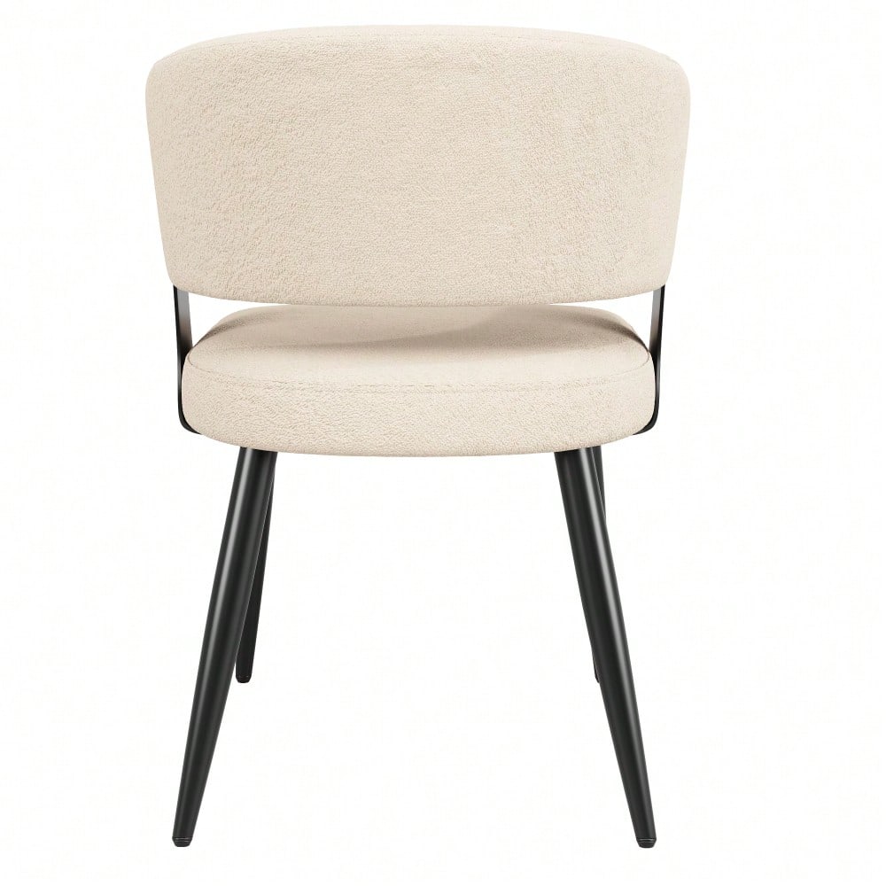 Hochwertiger Flanell (2 Stück) Esszimmerstuhl Schminkstuhl Frisiertisch Ergonomischer Stuhl Leichter Luxusstuhl Gebogene Rückenlehne, Beige/Grau